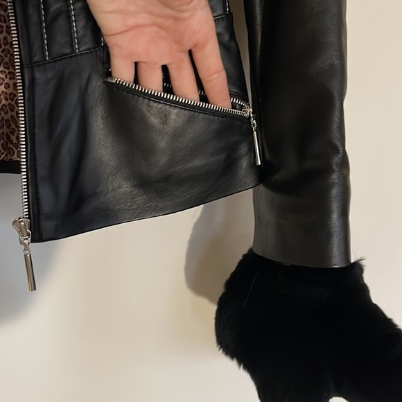 SENSATIONAL LEATHER AND RABBIT FUR JACKET - Picture 10 of 12